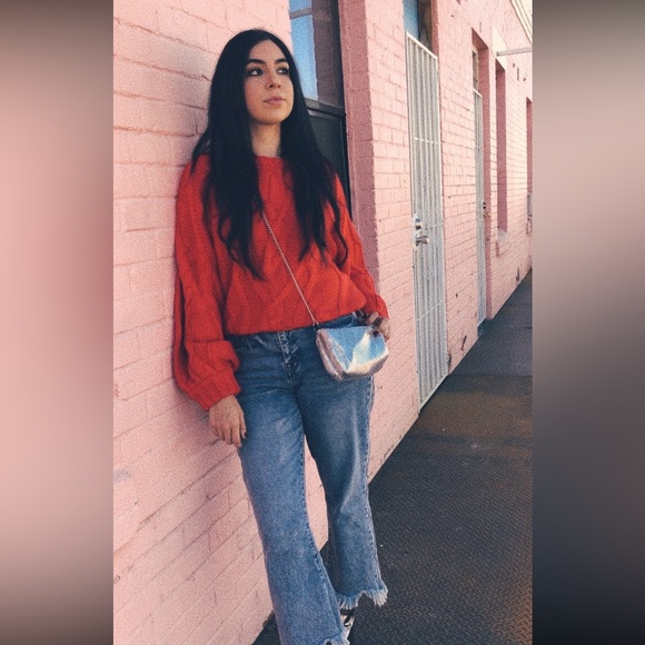 Brave souls chunky knit sweaters in red and blue - Picture 7 of 7